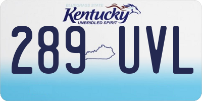 KY license plate 289UVL