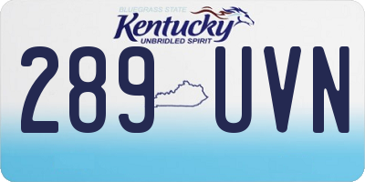 KY license plate 289UVN