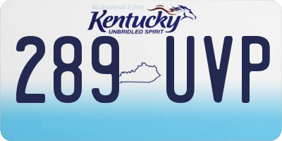 KY license plate 289UVP