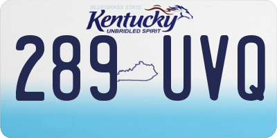 KY license plate 289UVQ