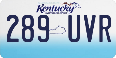 KY license plate 289UVR