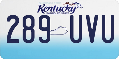 KY license plate 289UVU