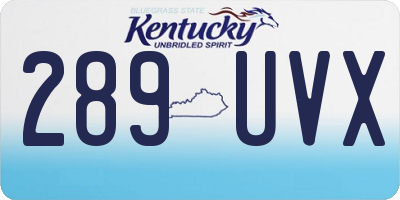 KY license plate 289UVX