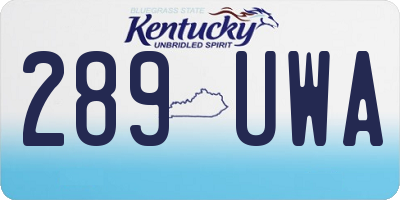 KY license plate 289UWA