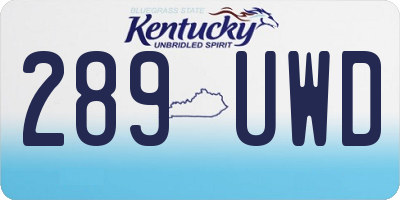 KY license plate 289UWD