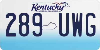 KY license plate 289UWG