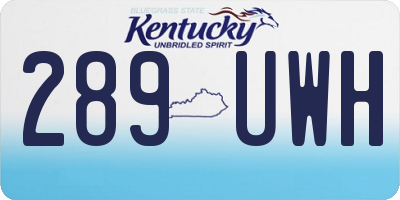KY license plate 289UWH