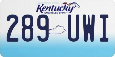 KY license plate 289UWI