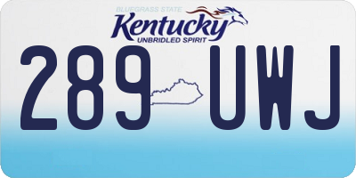 KY license plate 289UWJ
