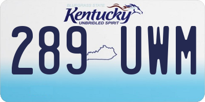 KY license plate 289UWM