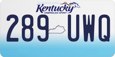 KY license plate 289UWQ