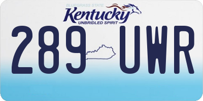 KY license plate 289UWR