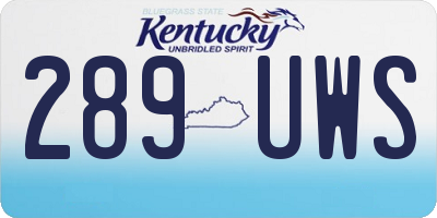 KY license plate 289UWS