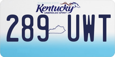 KY license plate 289UWT