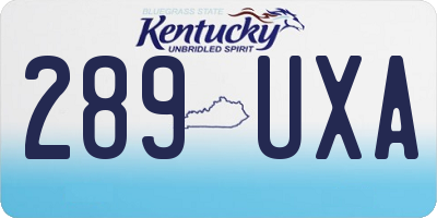 KY license plate 289UXA