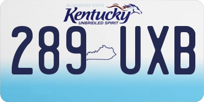 KY license plate 289UXB