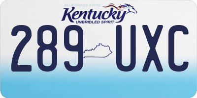 KY license plate 289UXC