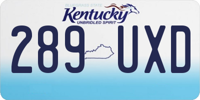 KY license plate 289UXD