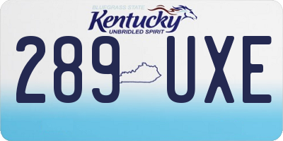 KY license plate 289UXE