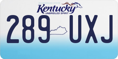 KY license plate 289UXJ