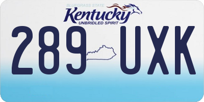 KY license plate 289UXK