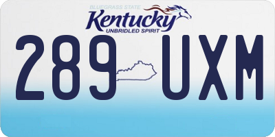 KY license plate 289UXM