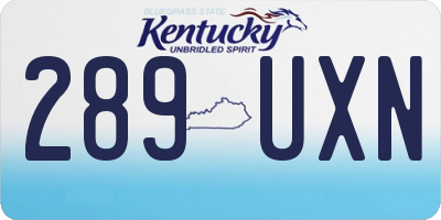 KY license plate 289UXN