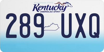 KY license plate 289UXQ