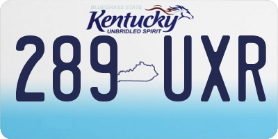 KY license plate 289UXR