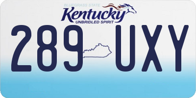 KY license plate 289UXY