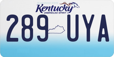 KY license plate 289UYA