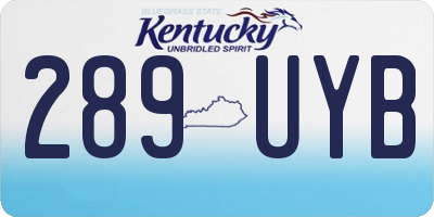 KY license plate 289UYB
