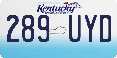 KY license plate 289UYD
