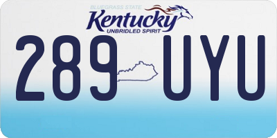 KY license plate 289UYU