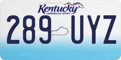 KY license plate 289UYZ