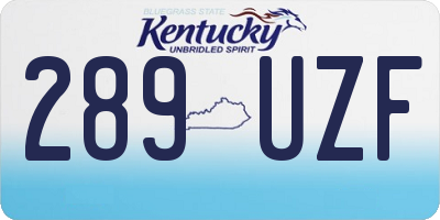 KY license plate 289UZF