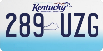 KY license plate 289UZG