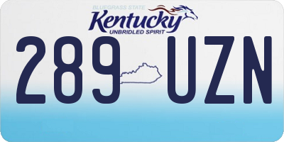 KY license plate 289UZN