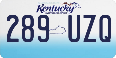 KY license plate 289UZQ