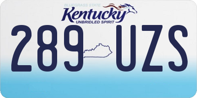 KY license plate 289UZS
