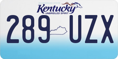 KY license plate 289UZX