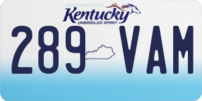 KY license plate 289VAM