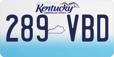 KY license plate 289VBD