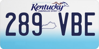KY license plate 289VBE