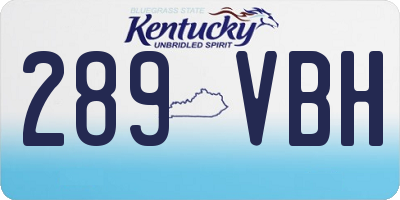 KY license plate 289VBH