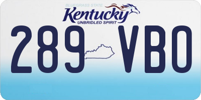 KY license plate 289VBO