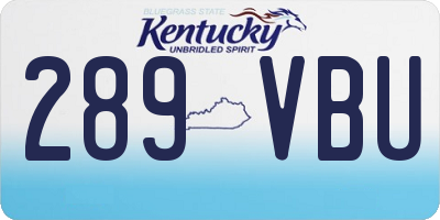 KY license plate 289VBU