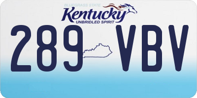 KY license plate 289VBV