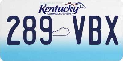 KY license plate 289VBX