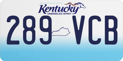 KY license plate 289VCB